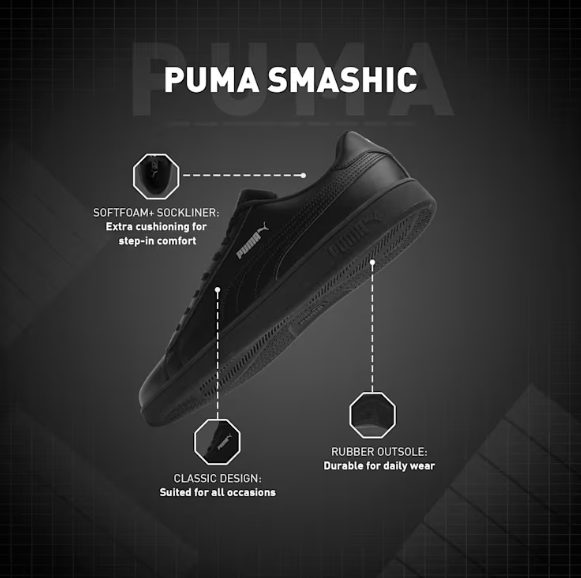 puma black shoes