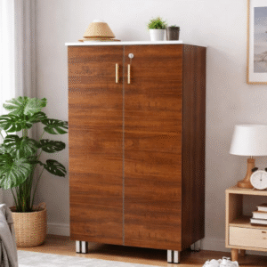 lockable wooden storage cabinet